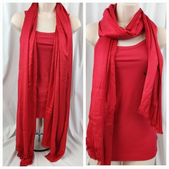💜NWT Apt 9 Geisha Red Rayon Lightweight Wrap/Shawl/Scarf - Picture 2 of 9